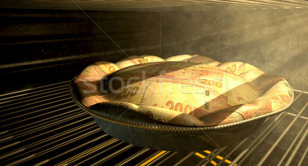 Rand Money Pie Baking In The Oven Stock photo © albund