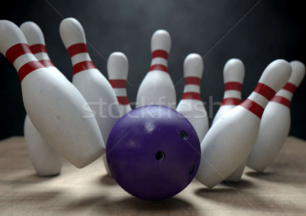 Ten Pin Bowling Pins And Ball Stock photo © albund