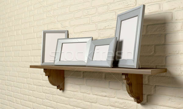 Shelf With Picture Frames Perspective Stock photo © albund
