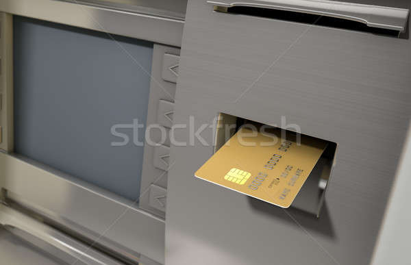 Atm Facade And Card Insert Stock photo © albund