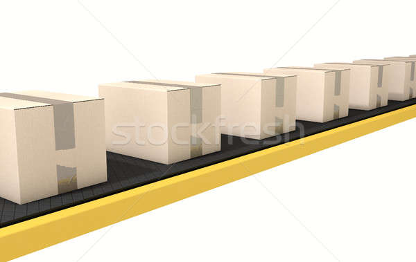 Belt Conveyor With Boxes Stock photo © albund