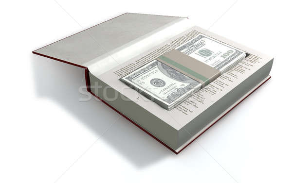 Concealed US Dollar Notes In A Book Front Stock photo © albund
