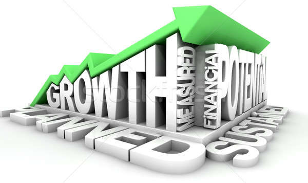 Wachstum Text arrow grünen Trend Sammlung Stock foto © albund
