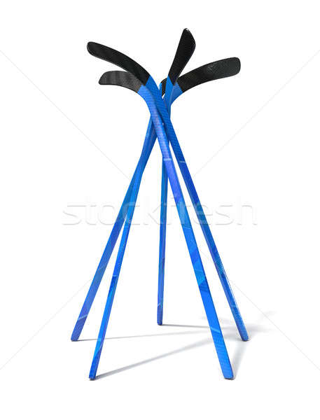 Eishockey Stick Array Rundschreiben blau schwarz Stock foto © albund