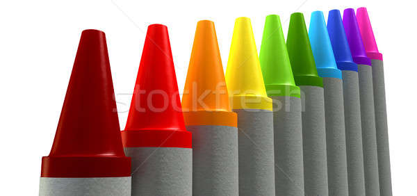Stock photo: Wax Crayons Gradient Perspective