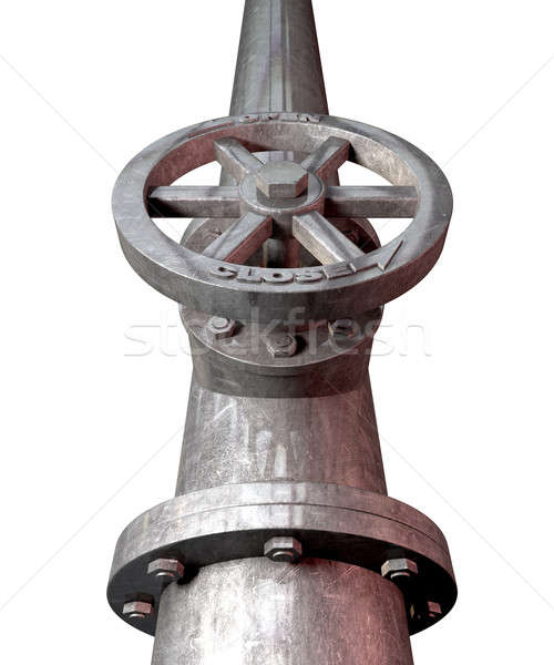 Metal válvula perspectiva adjunto tubería agua Foto stock © albund