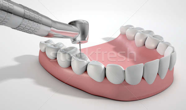 Dentists Drill And Teeth Stock photo © albund