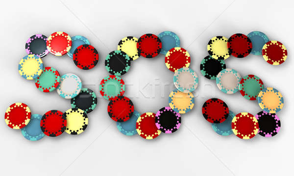 Sos casino chips top gekleurd vorm chips Stockfoto © albund