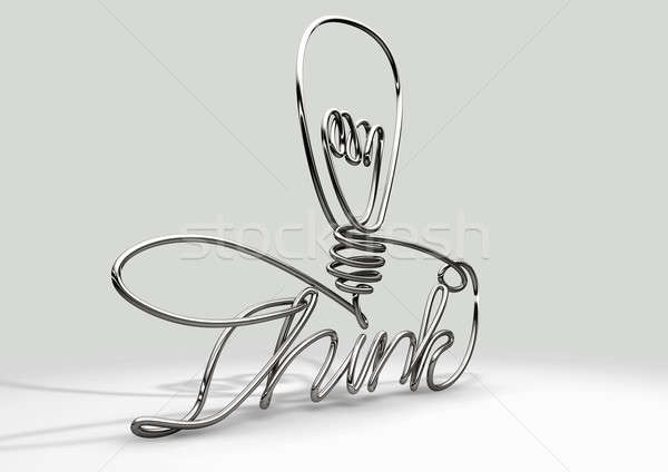 Think Bent and Shaped  Wire Lightbulb Stock photo © albund