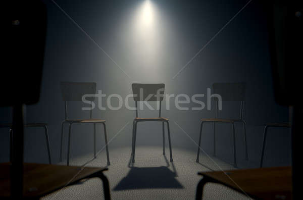 Groupe thérapie chaises rendu 3d circulaire formation [[stock_photo]] © albund