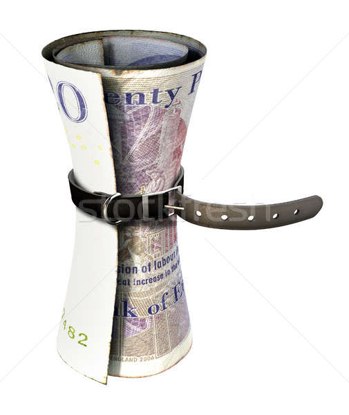 Tightening Belt Around Money Stock photo © albund