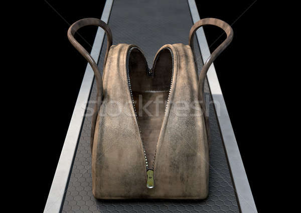 Open Empty Brown Duffel Bag Stock photo © albund