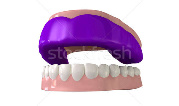Gum Guard Fitted On Open False Teeth Stock photo © albund