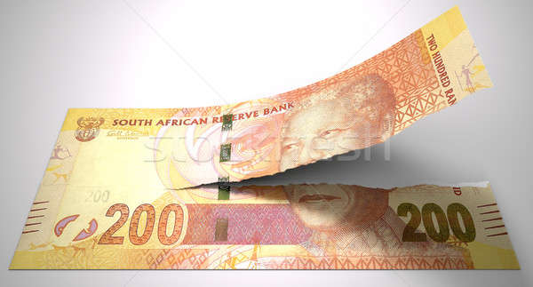 Tearing South African Rand Stock photo © albund
