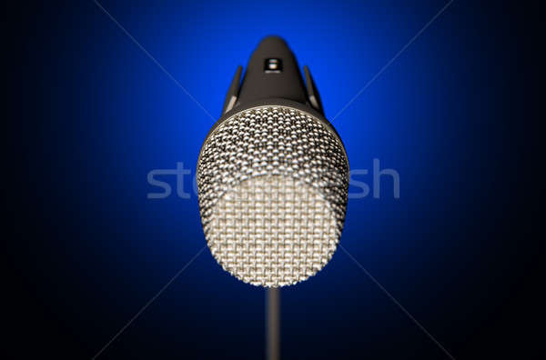 микрофона стоять темно черный металл изолированный Сток-фото © albund