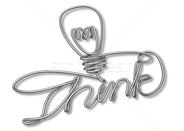 Think Bent and Shaped  Wire Lightbulb Stock photo © albund