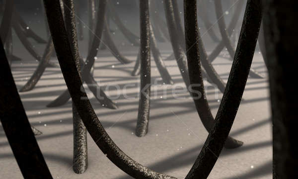 Stockfoto: Microscopisch · haren · 3d · render