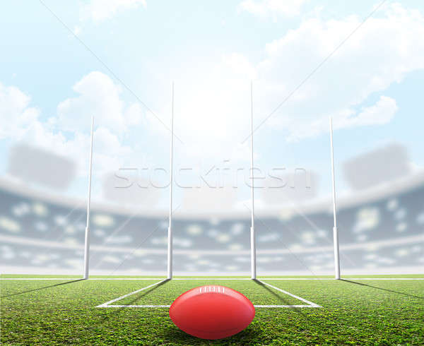 Sports Stadium And Goal Posts Stock photo © albund