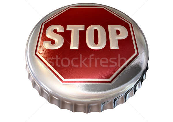 [[stock_photo]]: Stop · cap · bouteille · rouge