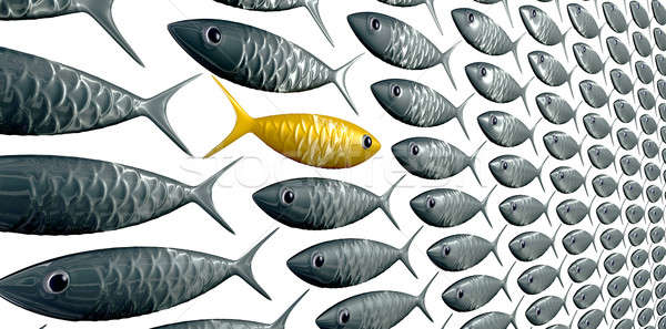 Stock foto: Fisch · Schule · Korn · Perspektive · Ansicht · stilisierten