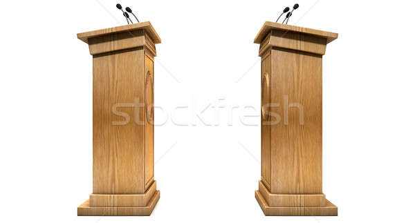 Debata dwa odizolowany biały Zdjęcia stock © albund
