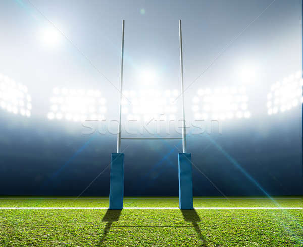 Rugby Stadium And Posts Stock photo © albund