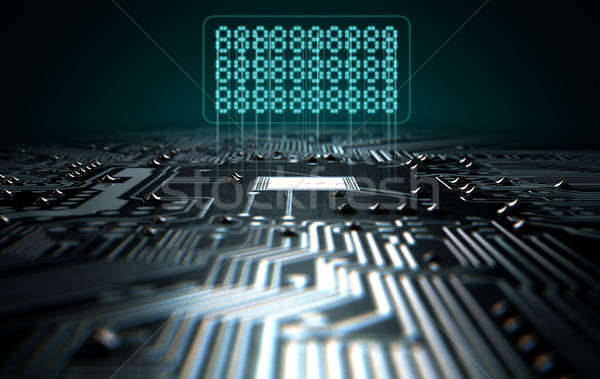 Circuit Board Projecting Text Stock photo © albund