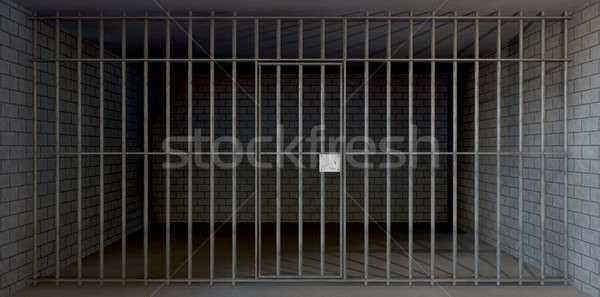 Cellule de prison plein vue fermé prison Photo stock © albund
