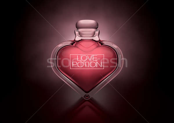Sevmek kalp şişe cam Stok fotoğraf © albund