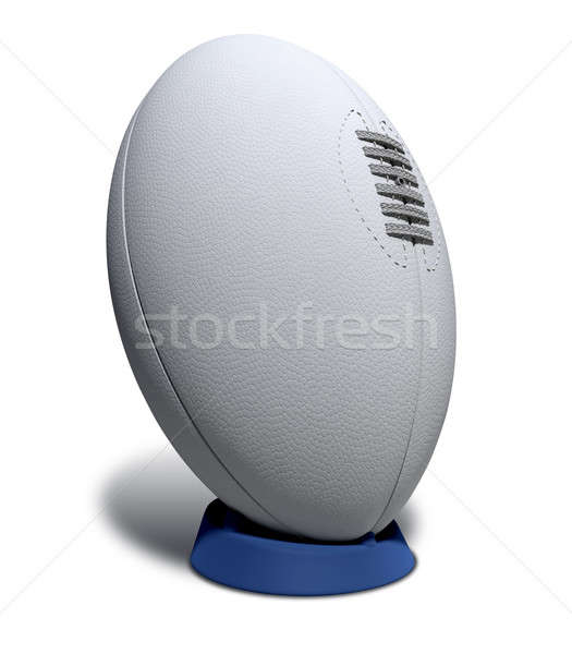 Rugby Ball With Laces On A Kicking Tee Stock photo © albund
