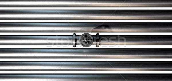 Metal Shutoff Valve And Pipes Stock photo © albund