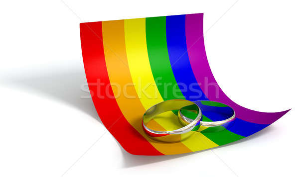 Save The Date Rings And Gay Paper Stock photo © albund