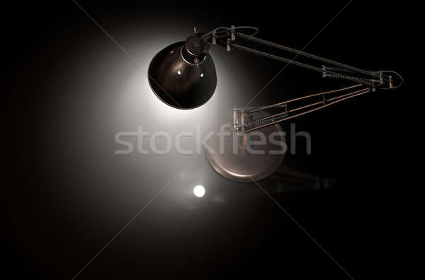 Jahrgang Kupfer Schreibtisch Lampe 3D Rendering Stock foto © albund