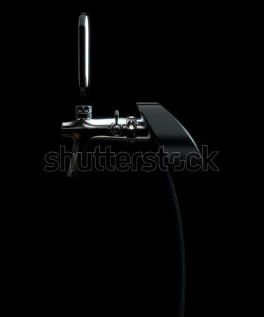Bier tik moderne zwarte chroom geïsoleerd Stockfoto © albund