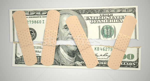 Nursed Torn US Dollar Stock photo © albund