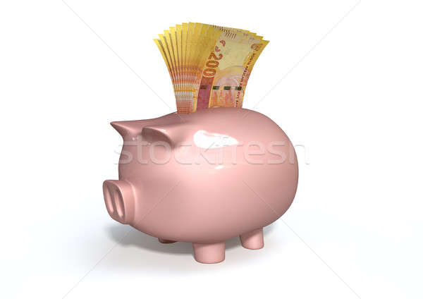 Piggy Bank Saving South African Rands Stock photo © albund
