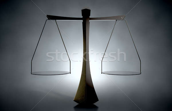 Modernen Skalen Gerechtigkeit 3d render Maßstab unheimlich Stock foto © albund