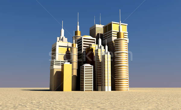 Golden City Rising Out The Desert Stock photo © albund