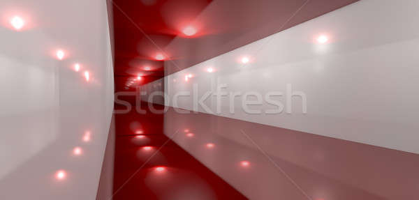 Glossy Red Room Perspective Side Stock photo © albund