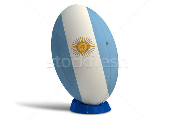 Stock photo: Argentina Rugby Ball On A Kicking Tee