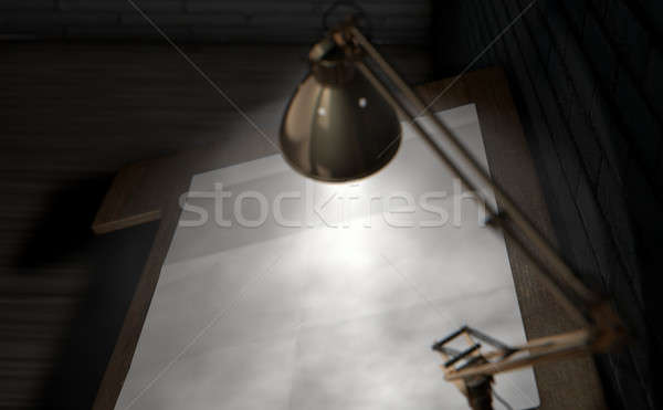 Vintage Desk & Lamp  Stock photo © albund