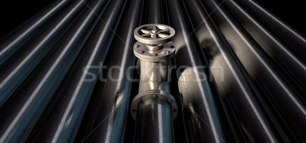 Metal Shutoff Valve And Pipes Stock photo © albund