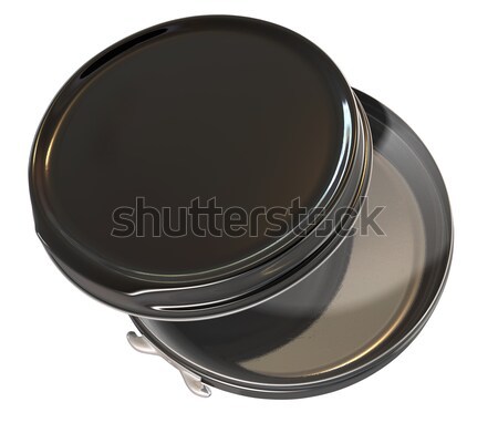Black Round Metal Tin Open Stock photo © albund
