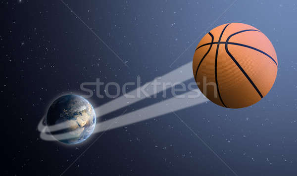 Earth With Ball Swoosh In Space Stock photo © albund