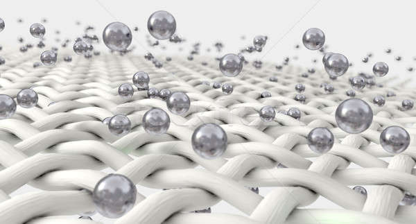 Mikro Stoff Silber Teilchen extreme Vergrößerung Stock foto © albund