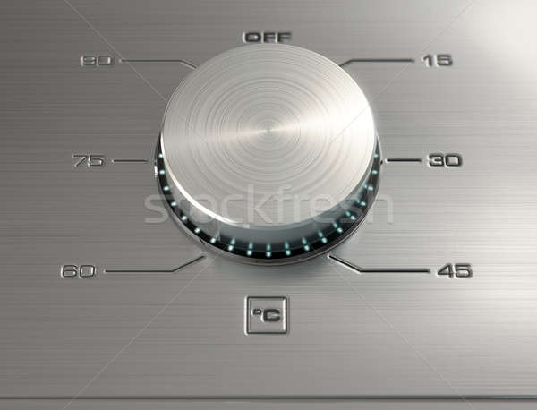 Modernen Waschmaschine 3d render Edelstahl beleuchtet Stock foto © albund