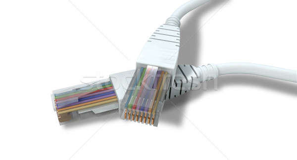 Ethernet Cables Unplugged Closeups Stock photo © albund