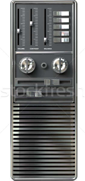 Foto stock: Vintage · tv · panel · de · control · cromo · botones