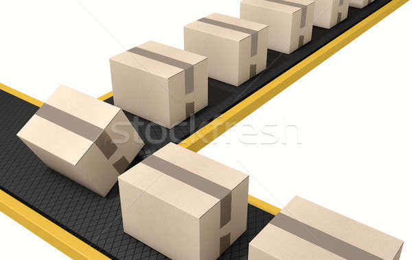 Belt Conveyor With Boxes Stock photo © albund