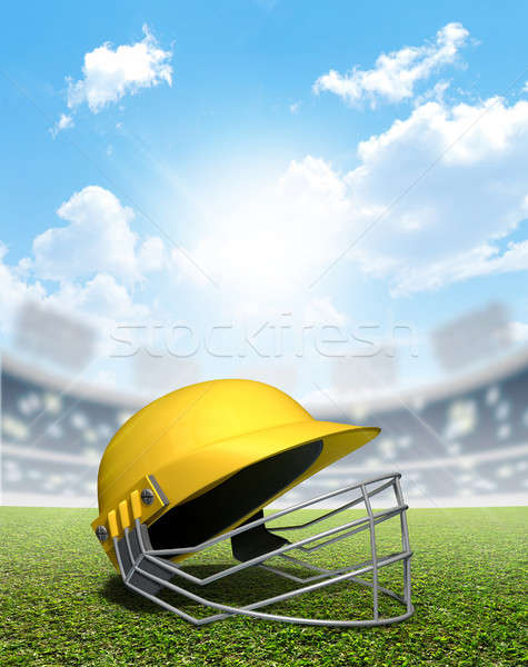Cricket Stadium And Helmet Stock photo © albund